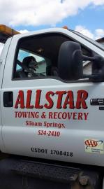 All Star Towing & Recovery Truck With SIloam Springs logo