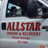 All Star Towing & Recovery Truck With SIloam Springs logo